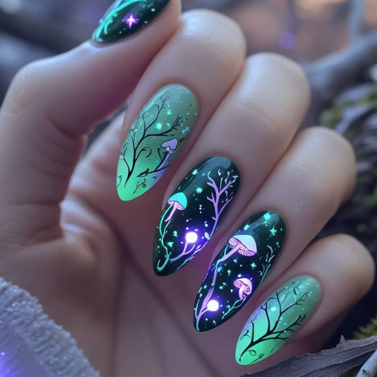 Almond Press on Nails Mushroom - Nail Art Press On recension och pris