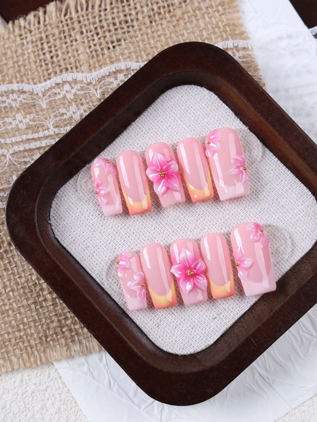 10 Pieces of Medium-Length Rec - Nail Art Orange recension och pris