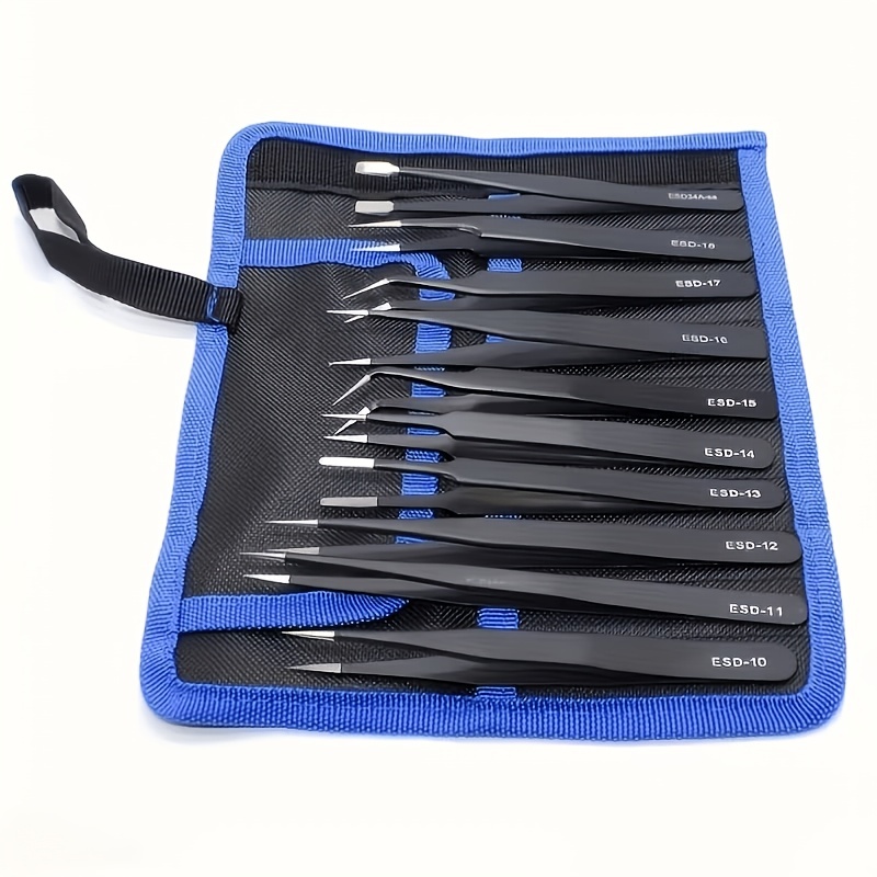 10Pcs Precision ESD Tweezers,  - Nail Art Ombre recension och pris