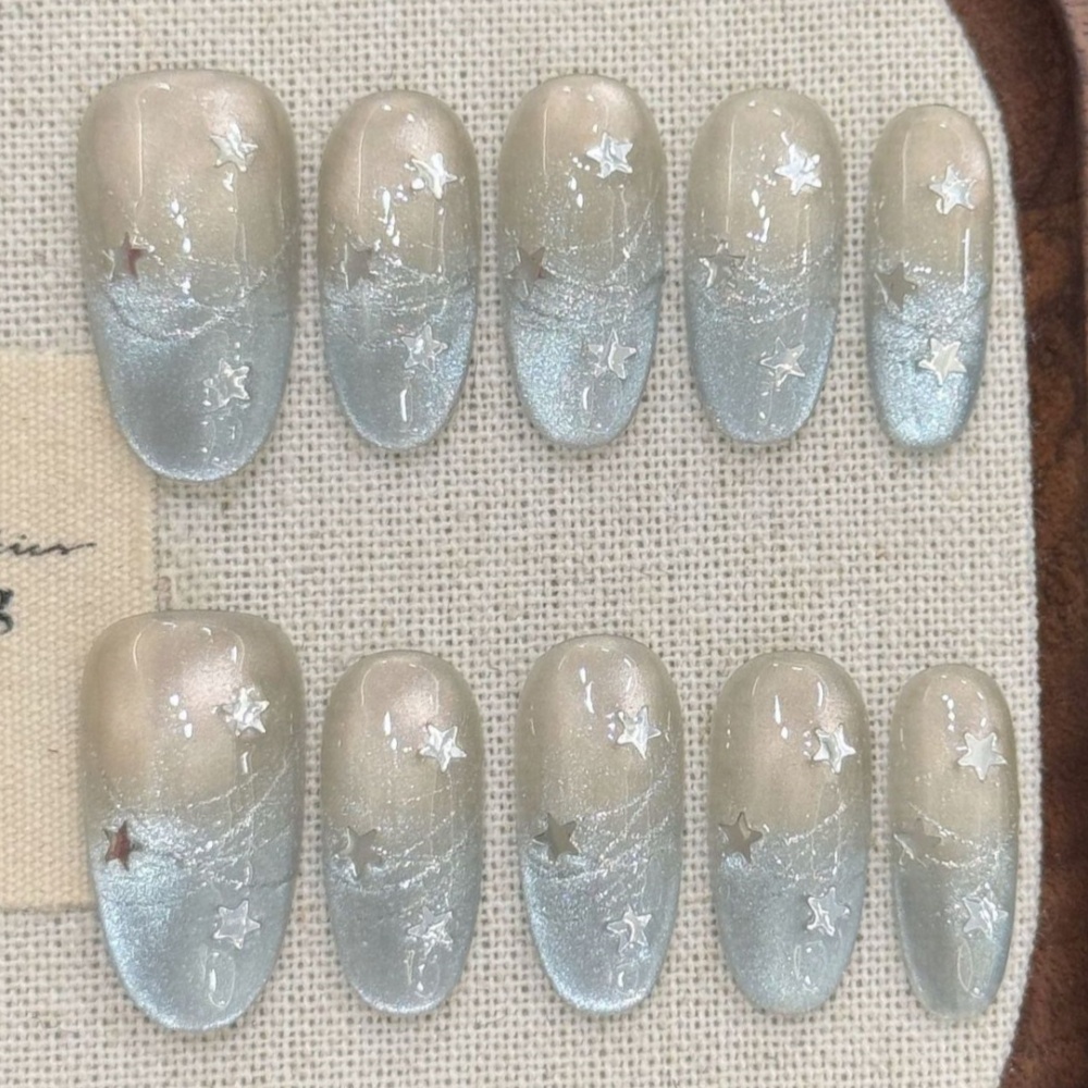 10pcs Cat's Eye Handmade Fake  - Nail Art Pink recension och pris