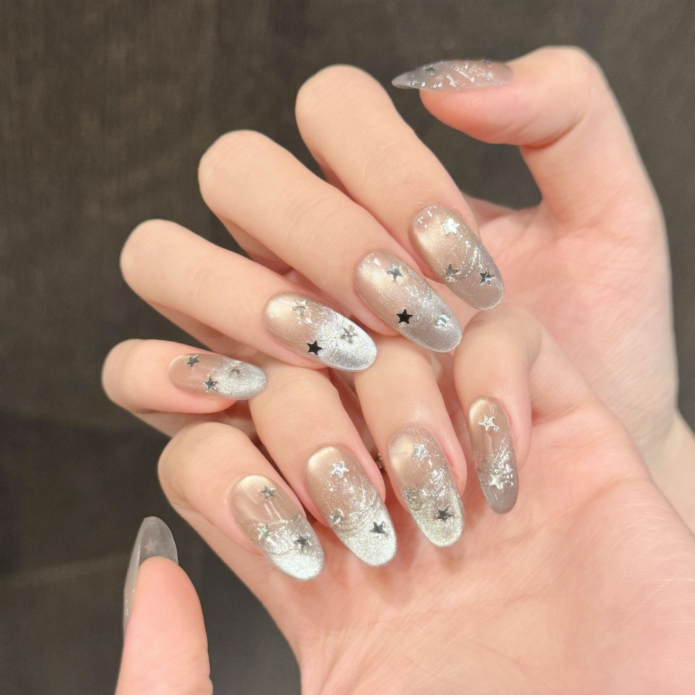 10pcs Cat's Eye Handmade Fake  - Nail Art Pink recension och pris